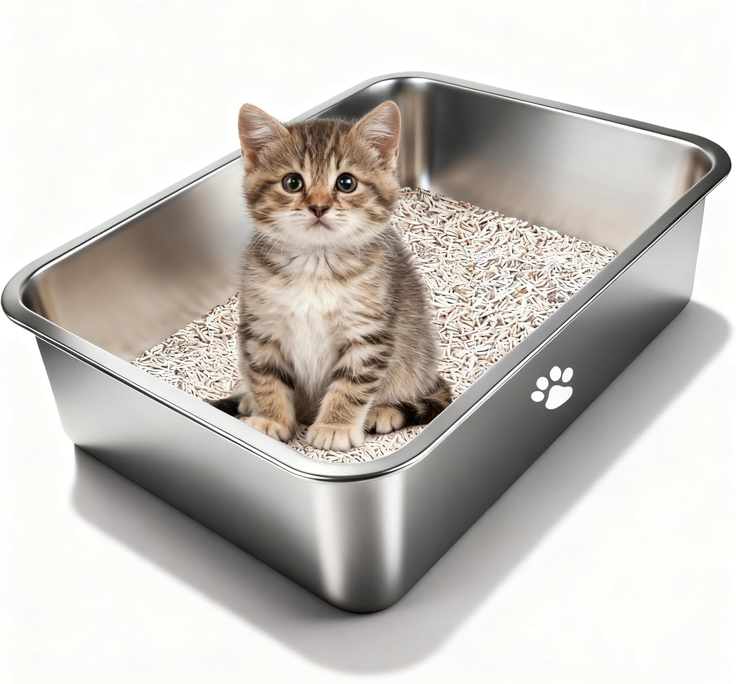 Pet X Supplies & Tack Howell Mi - Stainless Steel Cat Litter Box,High Sided
